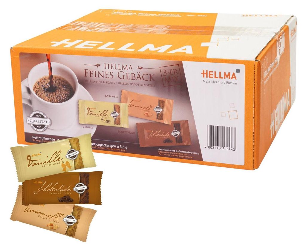 Hellma Kekse Feines Gebäck 3er Mix Karamell, Vanille, Produktbild 