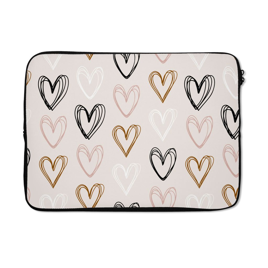 MuchoWow Laptop Hülle 13 Zoll Herz - Muster - Valentinsgeschenk für sie Laptoptasche - Laptophülle - Sleeve - Rundumschutz