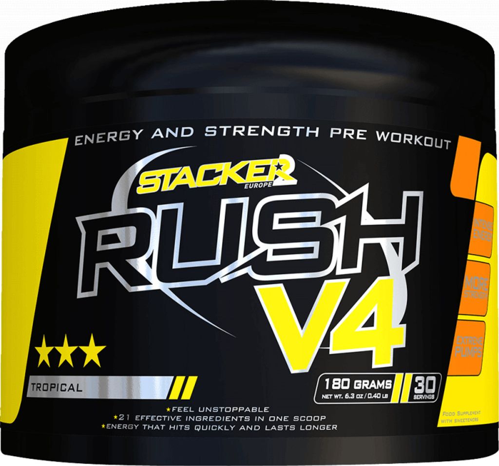 Stacker2 Rush V4 (30 serv) Tropical - Pre-Workout - Pre-Workout Booster