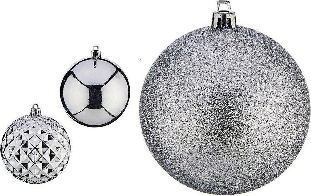 Weihnachtsbaumkugeln Krist+ Silberfarben PVC Ø 8 cm 3 Stück