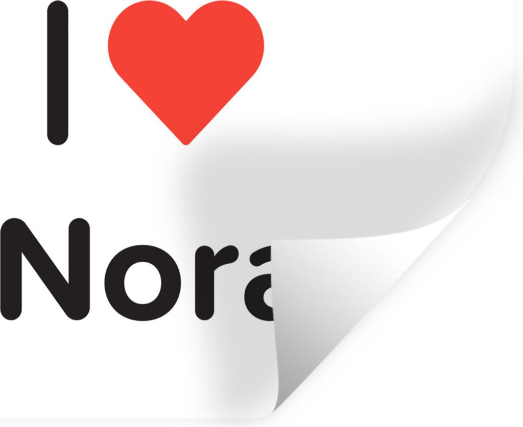 MuchoWow Wandtattoo Wandsticker Wandaufkleber Ich liebe - Nora - Mädchen 40x30 cm Selbstklebend und Repositionierbar - Faltenfrei