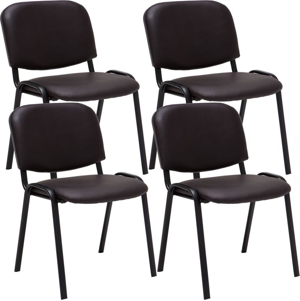 4er Set Besucherstuhl Ken Kunstleder braun Produktbild 
