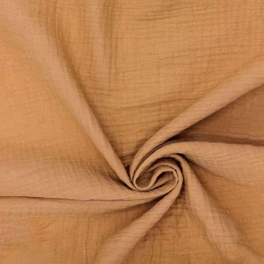 Double-Gaze-Baumwolle camel pro Meter Ti - 50 x 130 cm - Braun | by Craft Loom