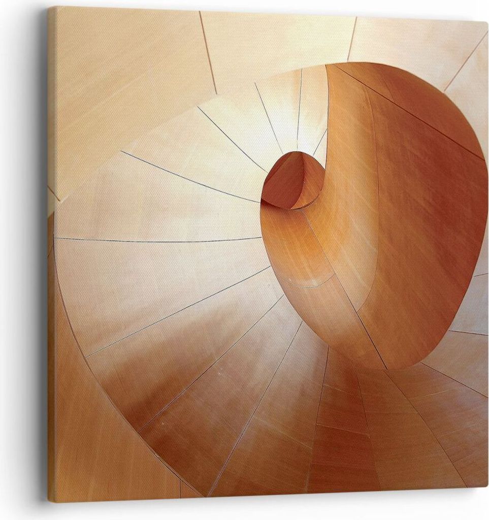 Bild auf Leinwand - Leinwandbild - Einteilig - Dreidimensional Spirale Braun - 40x40cm - Wand Bild - Wanddeko - Wandbilder - Leinwanddruck - Bilder...