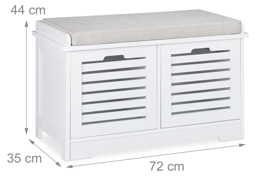 Banc avec rangement compact pour petits appartements gain de place Blanc