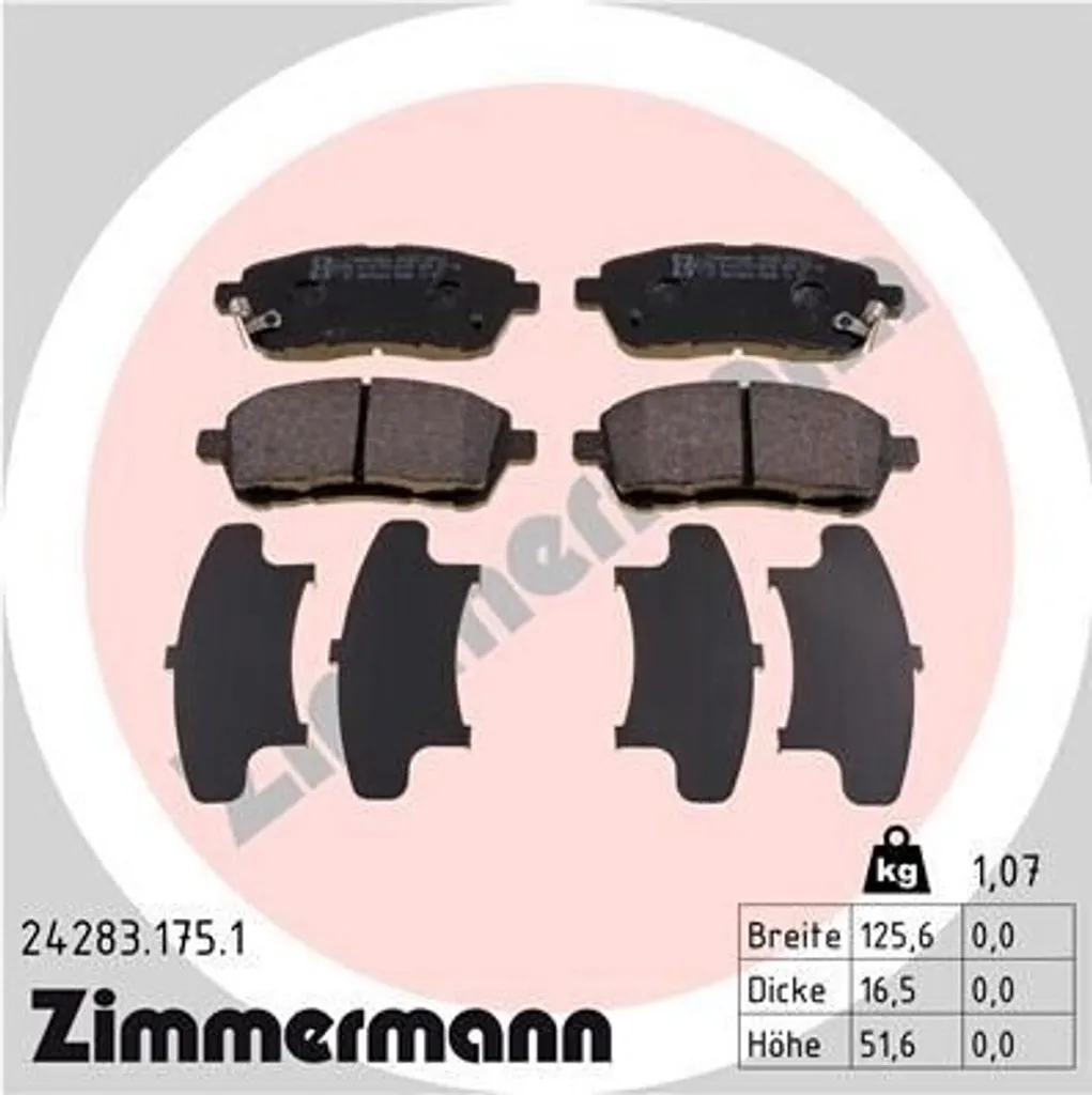 Plaquettes de frein haute performance Zimmermann 24283.175.1 série 2
