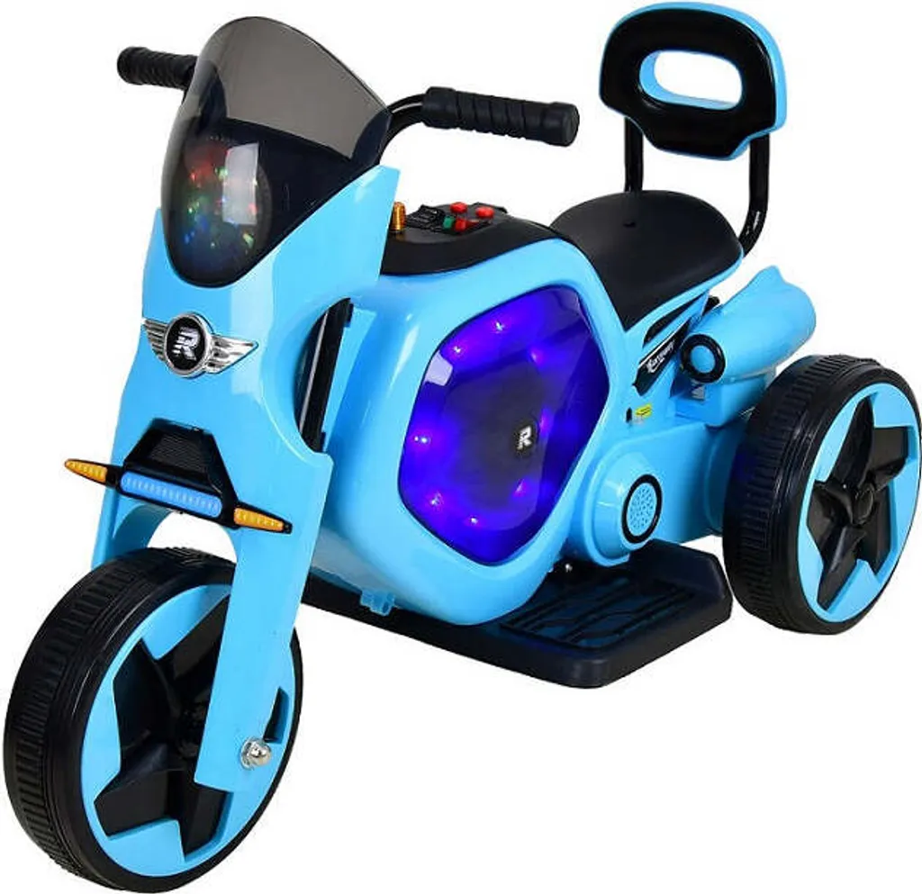 Tricycle électrique enfant Racceway Bleu - Vélo 3 roues sécurisé 6V