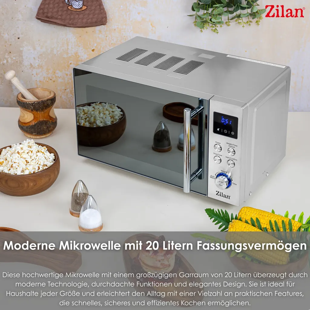 Micro-ondes programmable 8 menus Zilan avec fonction décongélation LED - 5