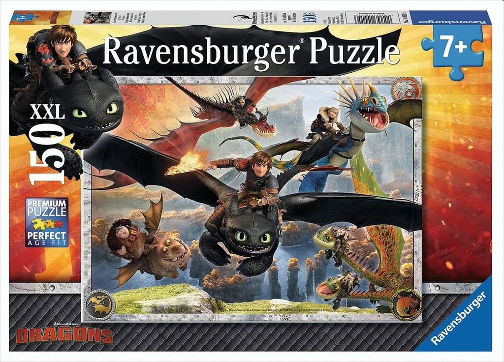 Łatwe oswajanie smoków. Puzzle 150 elementów XXL Zdjęcie produktu 