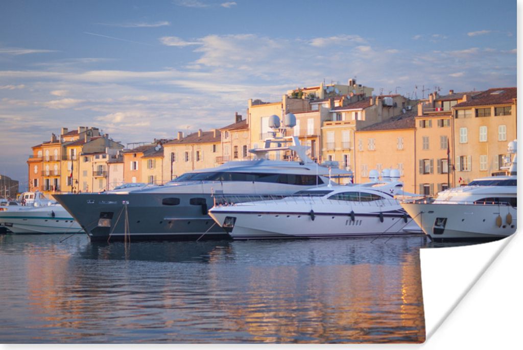 MuchoWow Poster Große Yachten im Hafen von Saint-Tropez in Frankreich 120x80 cm - Bilder