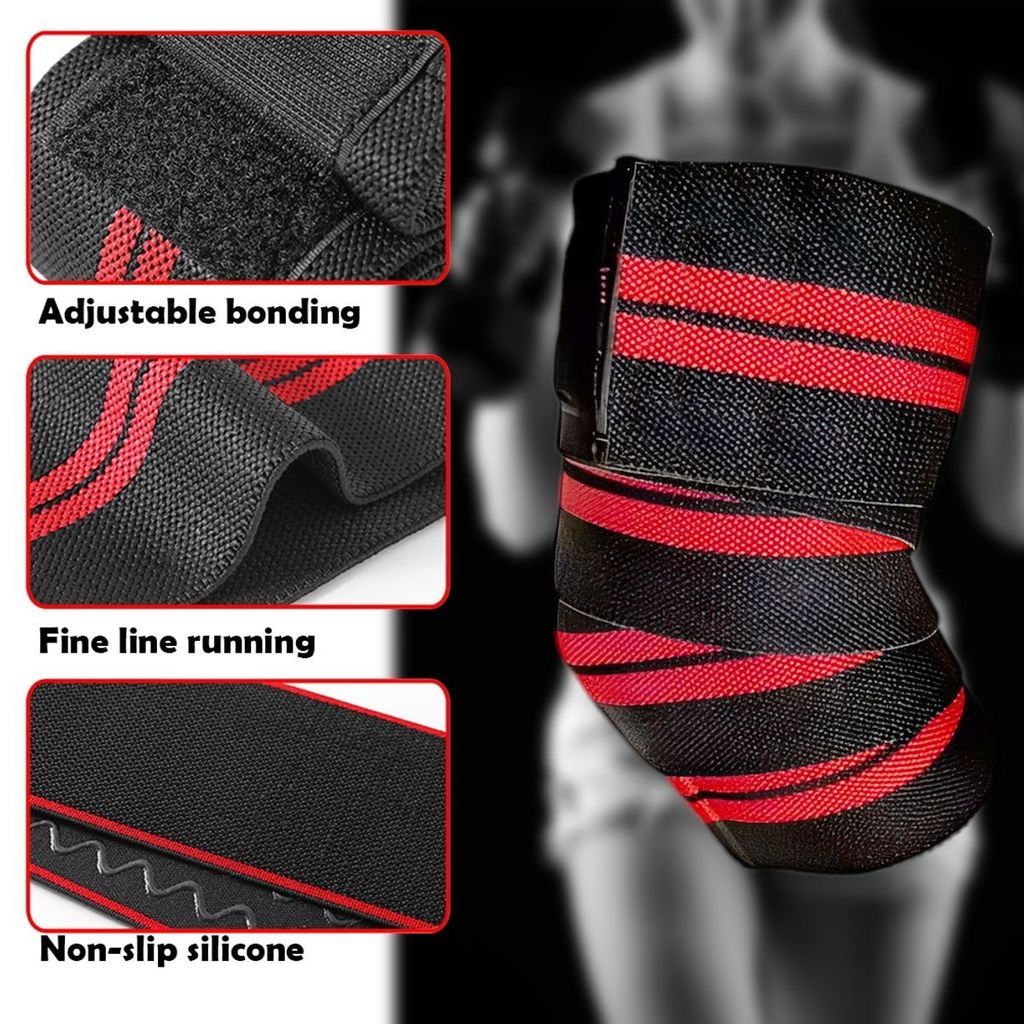 Ellenbogen Bandage 120 cm, Farbe:Rot Produktbild 6