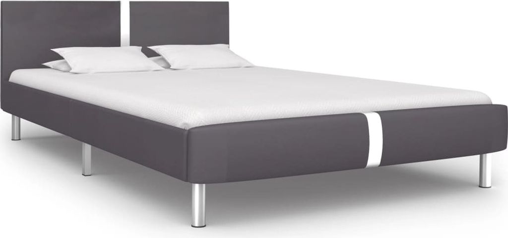 Bettgestell Grau Kunstleder 140 x 200 cm