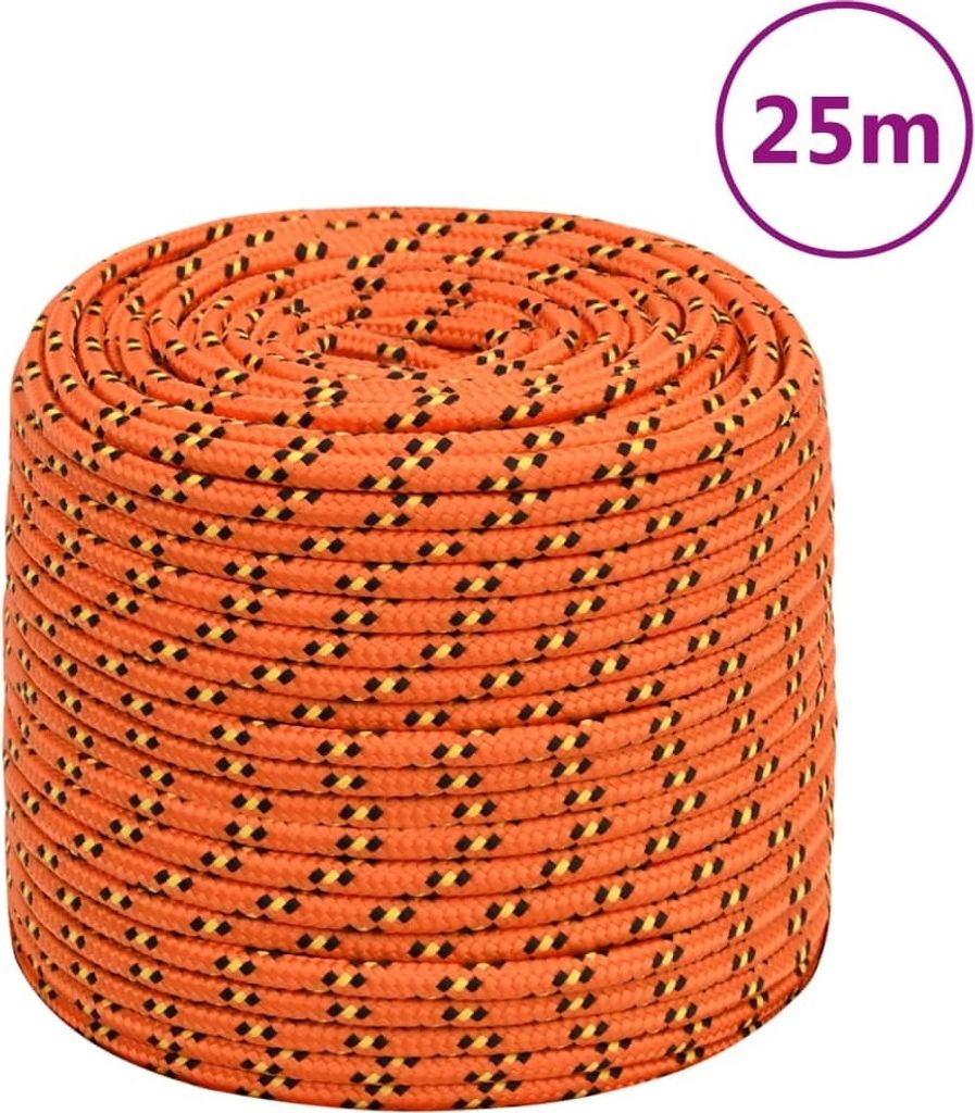 The Living Store Bootsseil Orange 10 mm 25 m Polypropylen