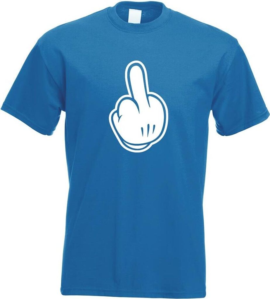 Kiwistar - T-Shirt - royal - Mittelfinger - FCK Fick Dich! Motiv Bedruckt Funshirt Design Print - mit Motiv Bedruckt - Funshirt Design - Sport - Fr...