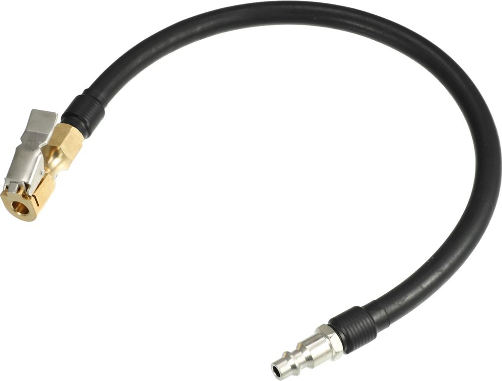 Universaler Aufblasbarer Luftpumpenschlauchadapter Reifenventil-Aufblasadapter mit Verriegelungsluftkupplung, Schlauchlänge 40 cm, geschlossen, Ku...