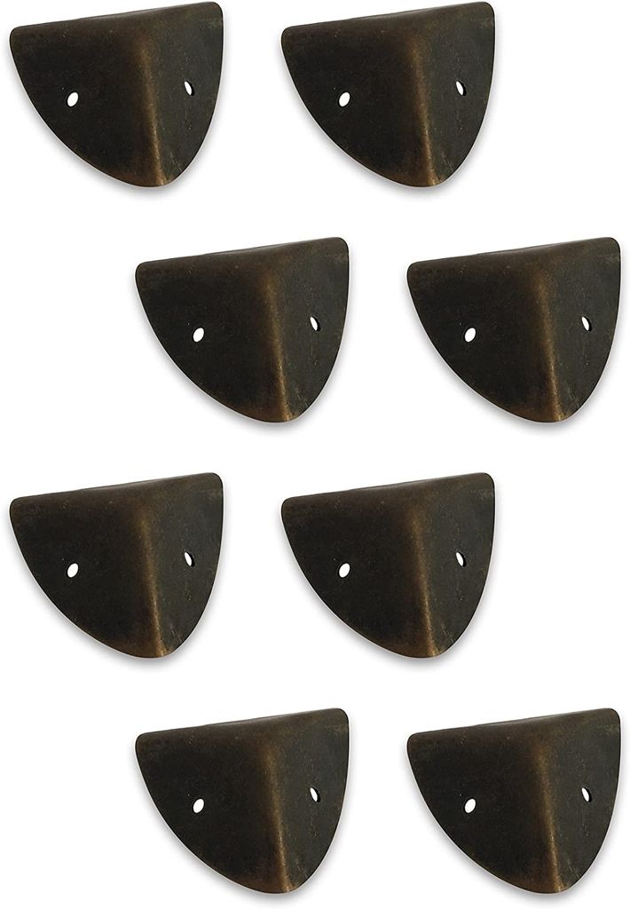 Creative Deco 8 x Brust Koffer Trunks Box Protektoren Ecken | 1,6 x 1,6 x 1,6 cm | Dunkelbraun | perfekt für alle unsere Boxen