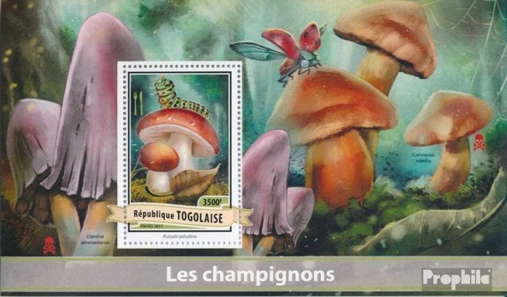 Briefmarken Togo 2017 Mi Block 1399 (kompl. Ausgabe) postfrisch Pilze