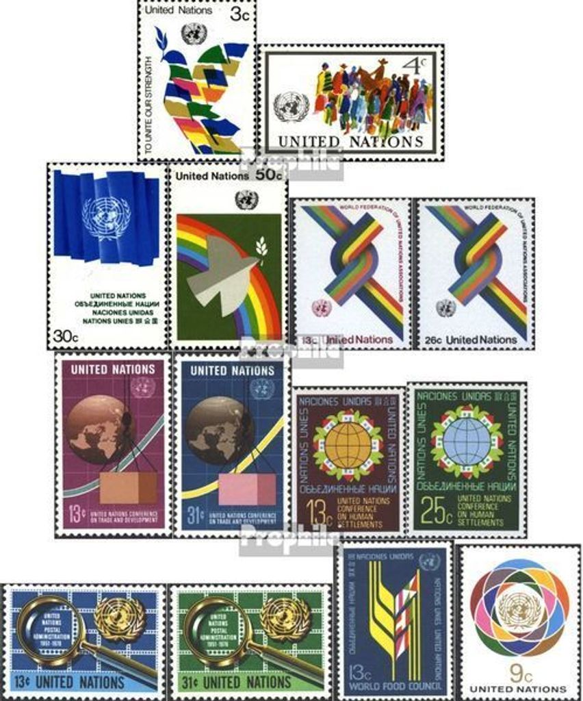 Briefmarken UNO - New York 1976 Mi 289-302 (kompl.Ausg.) Produktbild 