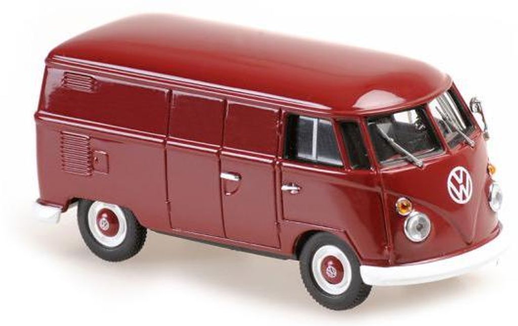 Minichamps 1:43 VOLKSWAGEN T1 KASTENWAGEN - 1963 - DARK RED Produktbild 