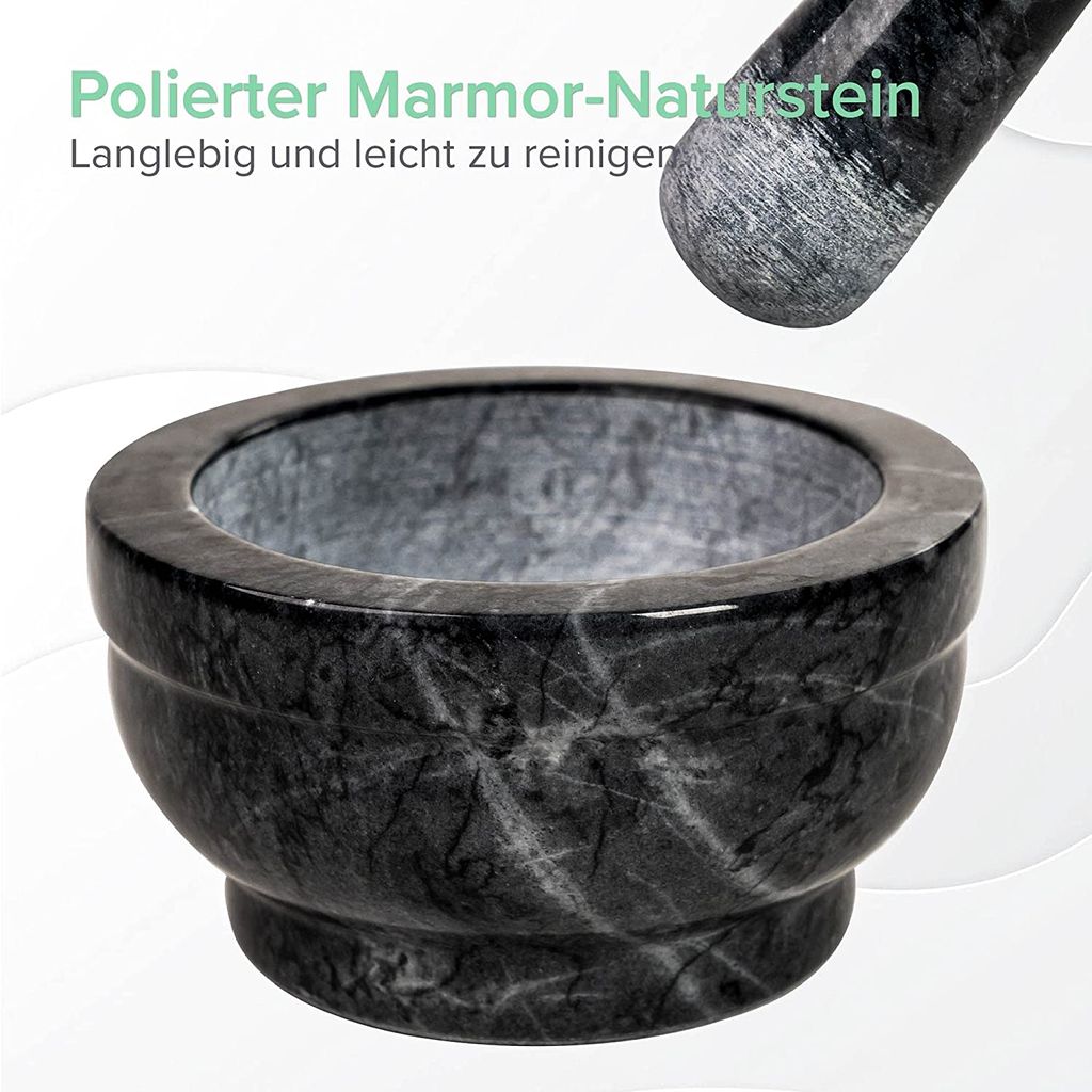 Keramik Mörser & Stößel Set 2-teilig – 6,1 Cm Durchmesser, Mit Bürste & Löffel, Für Gewürze, Kräuter, Pillen