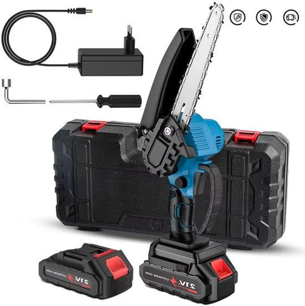 Tronçonneuse de jardin portative 6 pouces - Mini élagueuse 21V noire