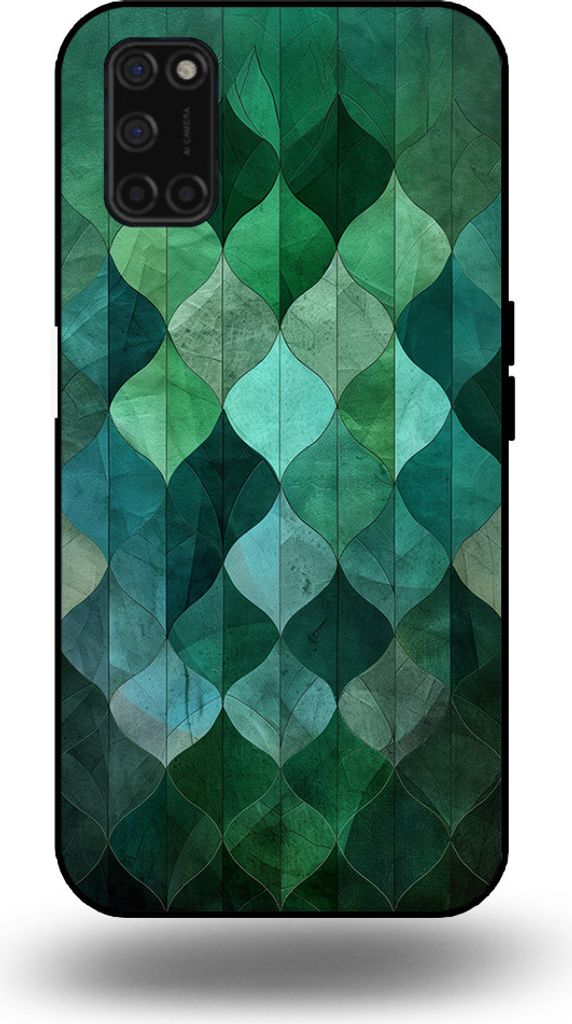 Smartphonica Handyhülle passend für OPPO A52 / A72 4G / A92 mit grünem Blätterdruck - TPU Backcover Hülle grünes Blattdesign - Grün