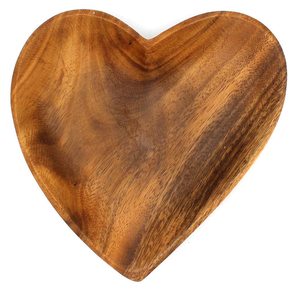 Schale HERZ aus Akazienholz 20 x 2,5 cm
