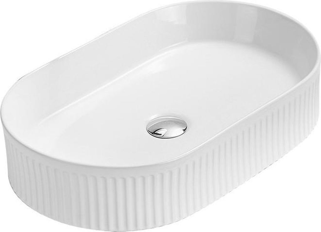 Mexen Grovo Aufsatzwaschbecken geriffelt 49 x 31 cm, weiß - 22304900