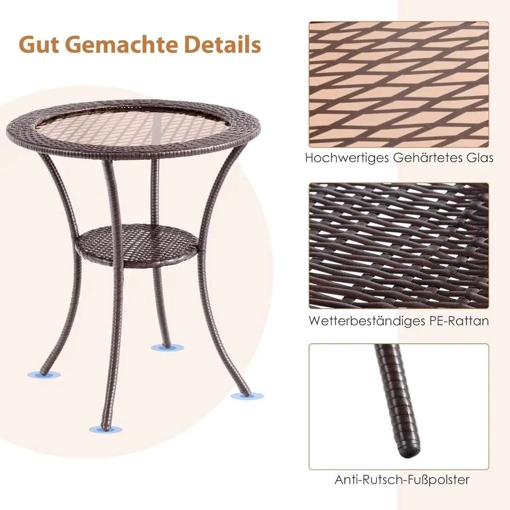 Table bistrot en rotin robuste : la solution durable pour votre jardin - 6