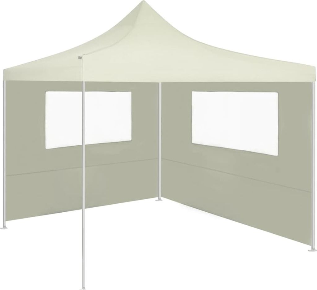 vidaXL Padiglione parete laterale con finestre 4x2 m crema Immagine del prodotto 