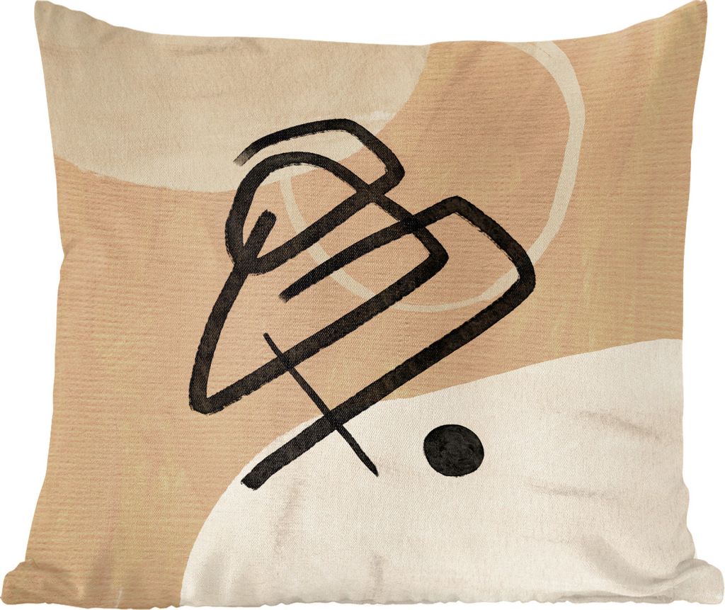 MuchoWow Zierkissen Sofakissen Wohnzimmer Dekokissen 50x50 cm Design - Abstrakt - Schwarz - Braun - Komfort - Sofakissen