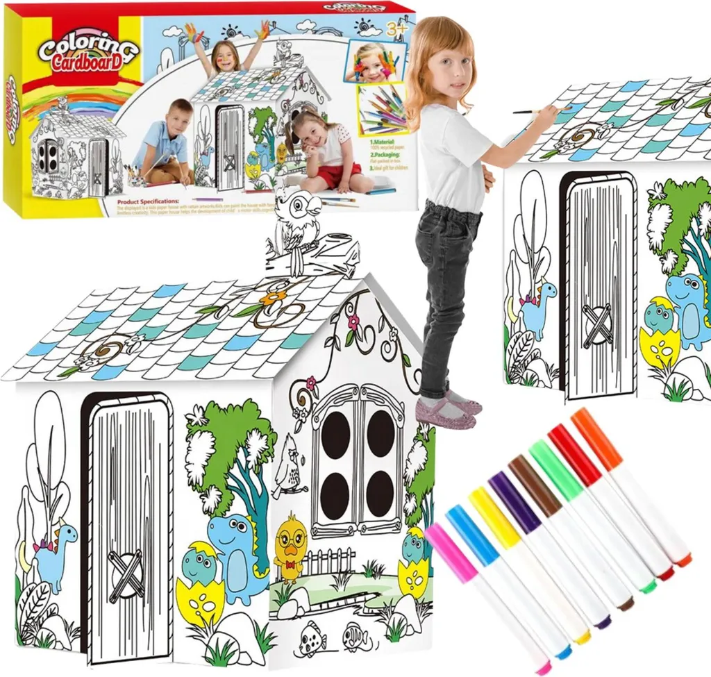 Maison en carton XXL à peindre structure géante rigide blanche