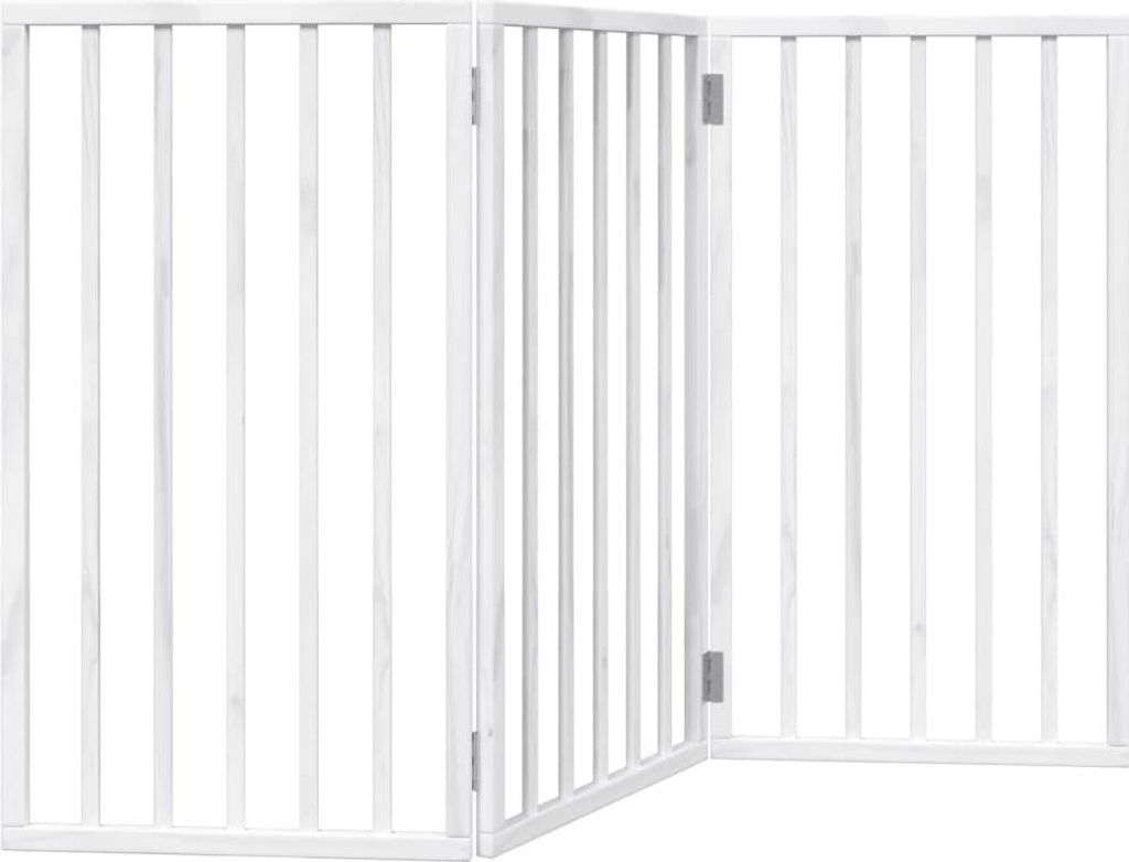 vidaXL Skládací plot pro psy 3 panely bílý 150 cm topolové Obrázek produktu 