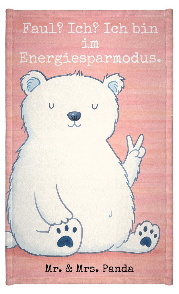 Mr. & Mrs. Panda Handtuch Eisbär Faul Design - Weiß - Geschenk, badezimmer, Teddy, Bär, gäste wc, Gäste-WC, Homeoffice, Gästetuch, Bürojob, ...