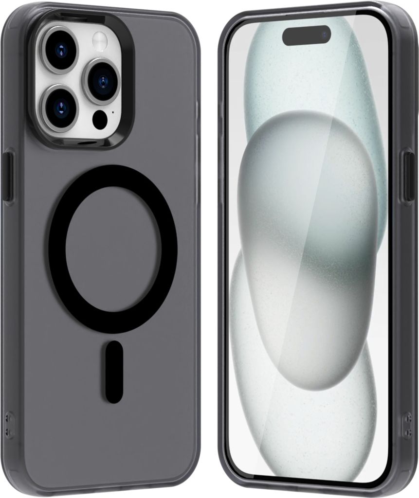 Handyhülle für iPhone 16 Pro Max, Hülle Kompatibel mit MagSafe, Schlank Durchscheinend Matt Stoßfest Schutzhülle Schwarz