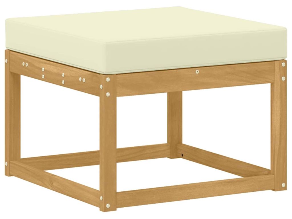 vidaXL Outdoor Hocker Massivholz Akazie Weiß