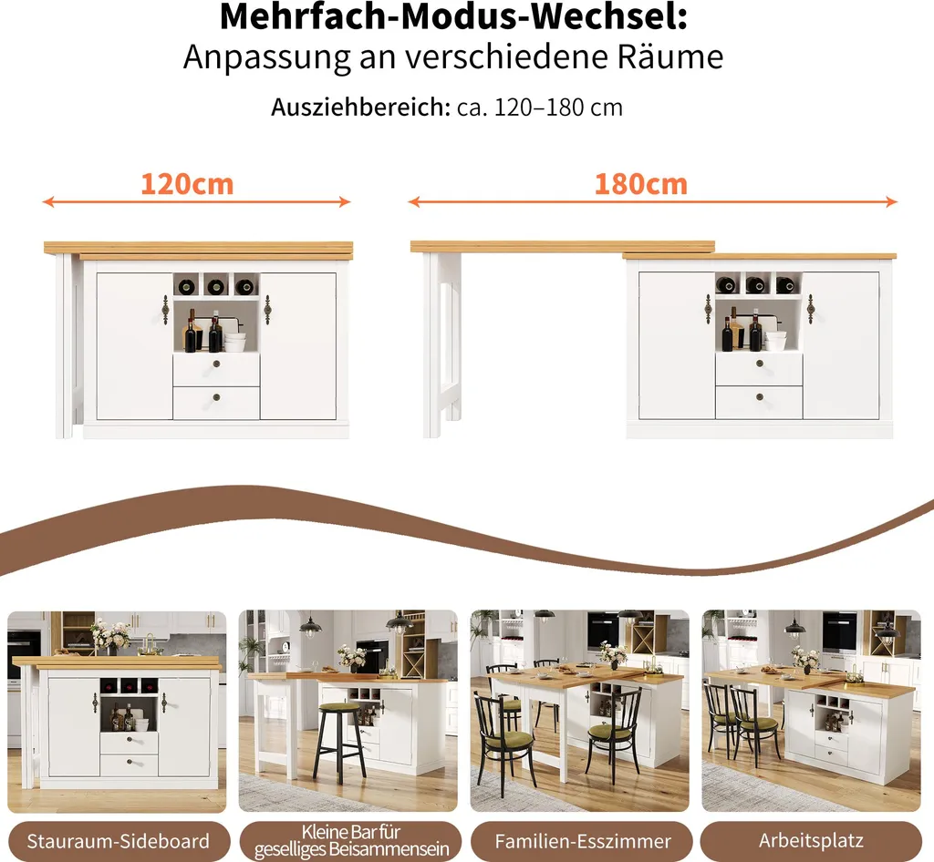 Table haute blanche pivotante à 360° modulable avec casier à bouteilles - 12