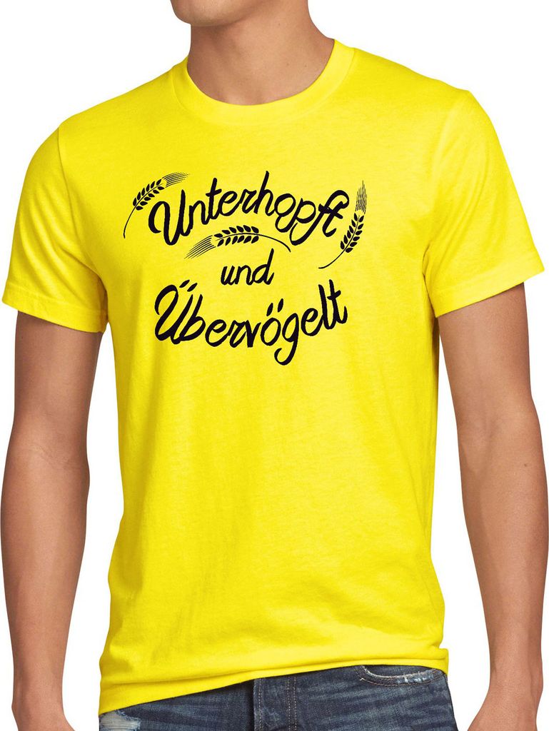 style3 Unterhopft und Übervögelt Herren T-Shirt Kult Shirt Funshirt Spruch