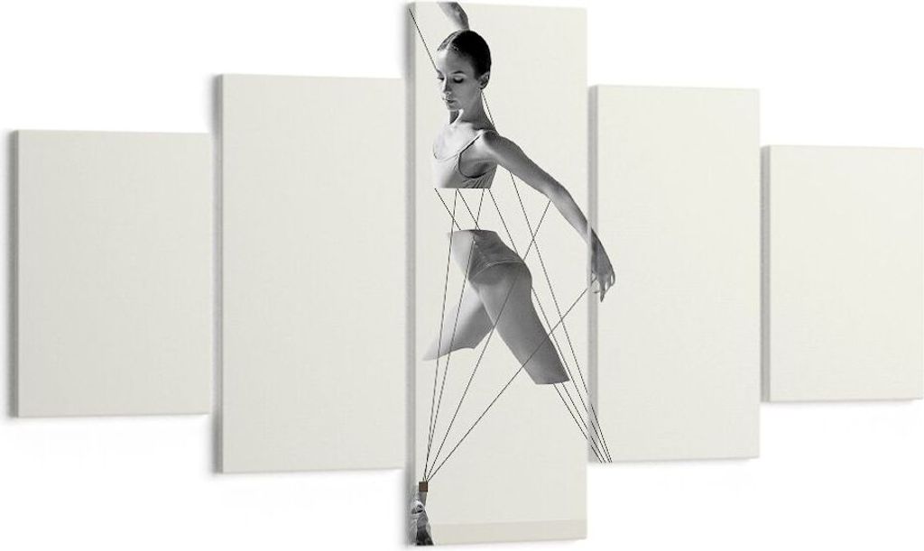 Bild auf Leinwand - Leinwandbild - 5 Teile - Surreal Ballerina Marionette - 125x70cm - Wand Bild - Wanddeko - Wandbilder - Leinwanddruck - Bilder -...