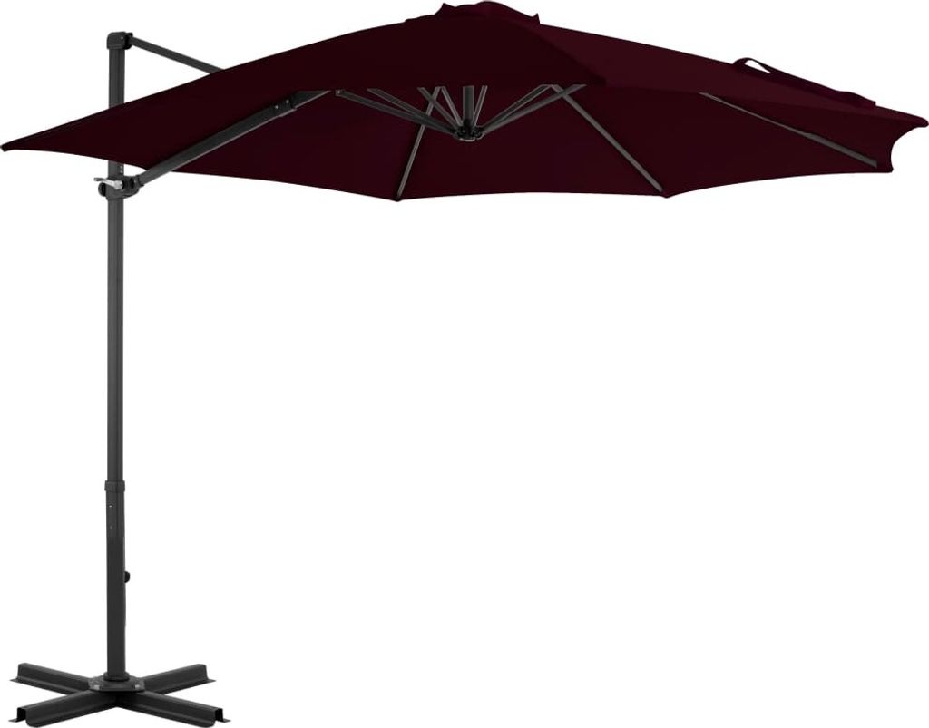 Ampelschirm mit Aluminium-Mast Rot 300 cm , Markisen Design 2024