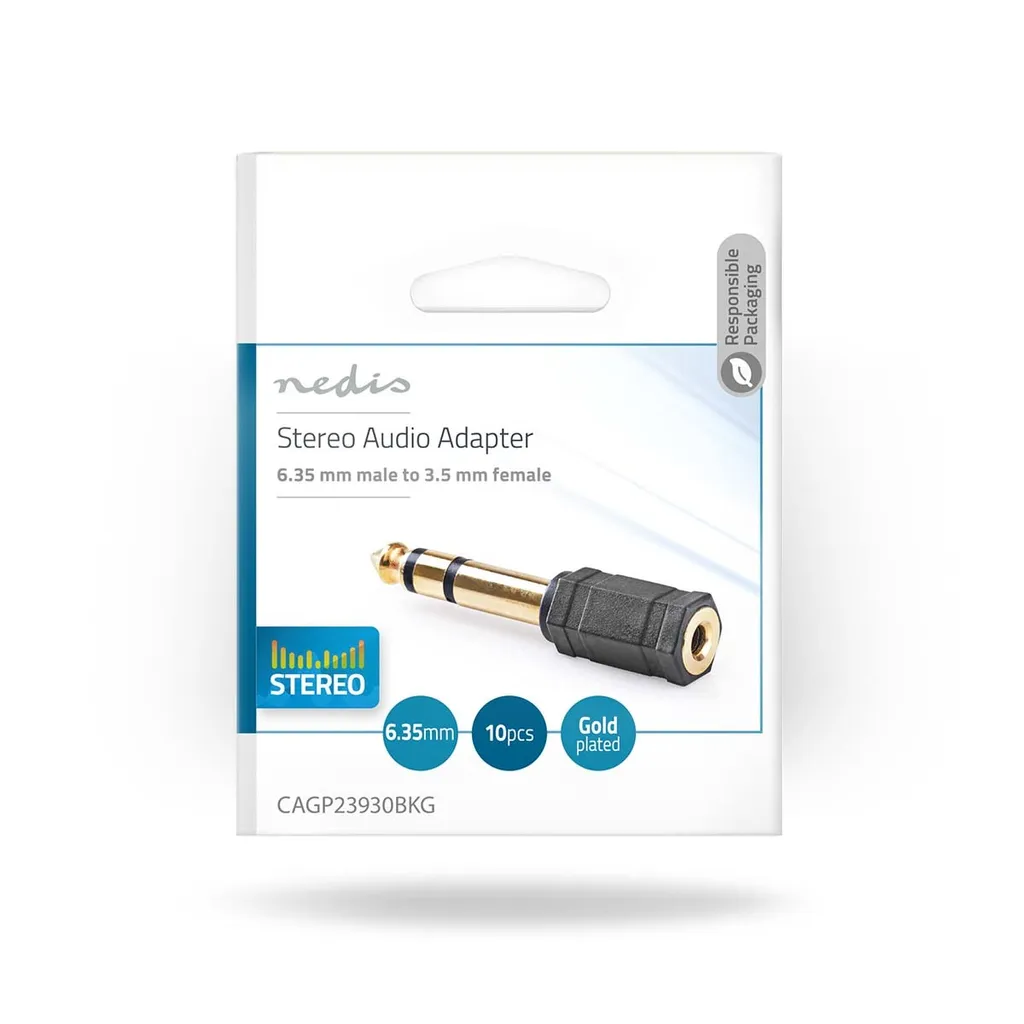 Adattatore Jack Cuffie per DJ e Mixer - 10 Pezzi Stereo Gold Plated - 5