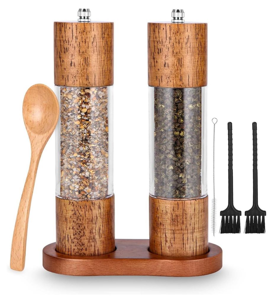 2 Salz- und Pfeffermühlen aus Holz, Gewürzmühle mit Produktbild 