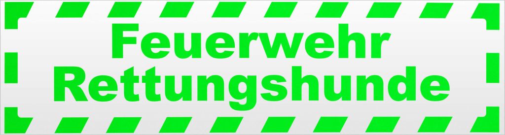 Kiwistar Feuerwehr Rettungshunde gestreift Magnetschild Schild magnetisch - 60cm Neongrün - Magnetfolie für Auto PKW Kfz