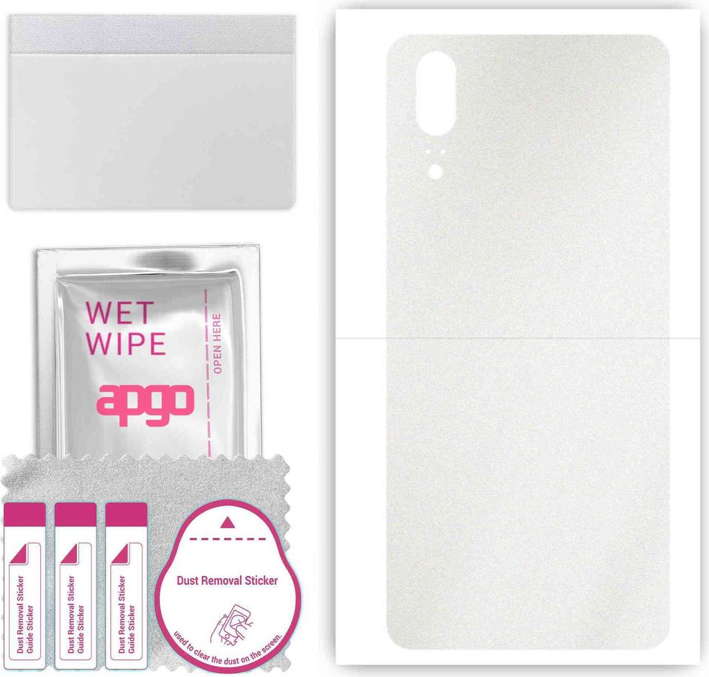 apgo Rückseite Schutzfolie, Skin, kompatibel mit Huawei P20, Hinten Displayschutzfolie aus Vinylfolie, kratzfest, einfache Montage - Matt Transparent
