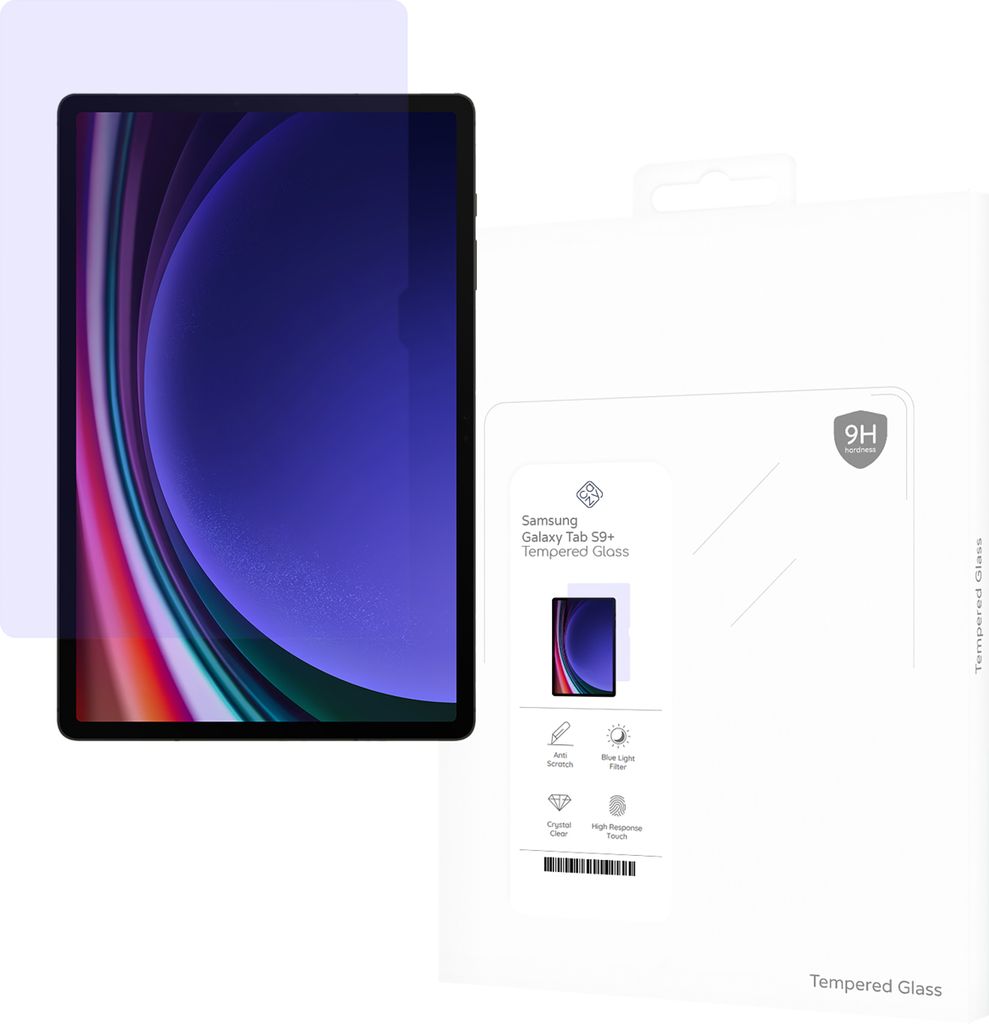 Schutzfolie Samsung Galaxy Tab S10+, Galaxy Tab S9 FE+, Galaxy Tab S9+ - Panzerglas - Cazy - Blau