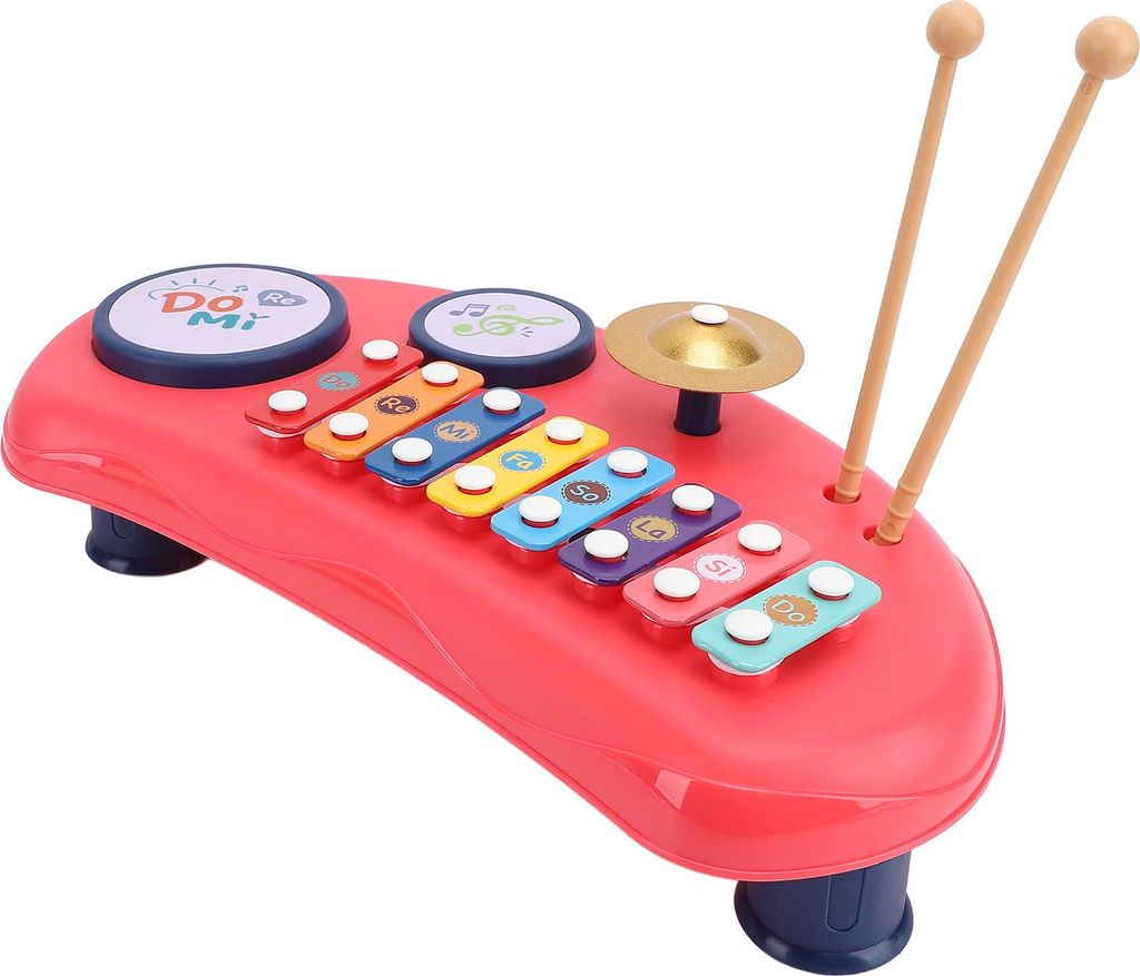 Handklopfendes Klavierspielzeug, tragbares Baby-Frühlern-Pädagogisches Musikinstrument für Kinder, Rot