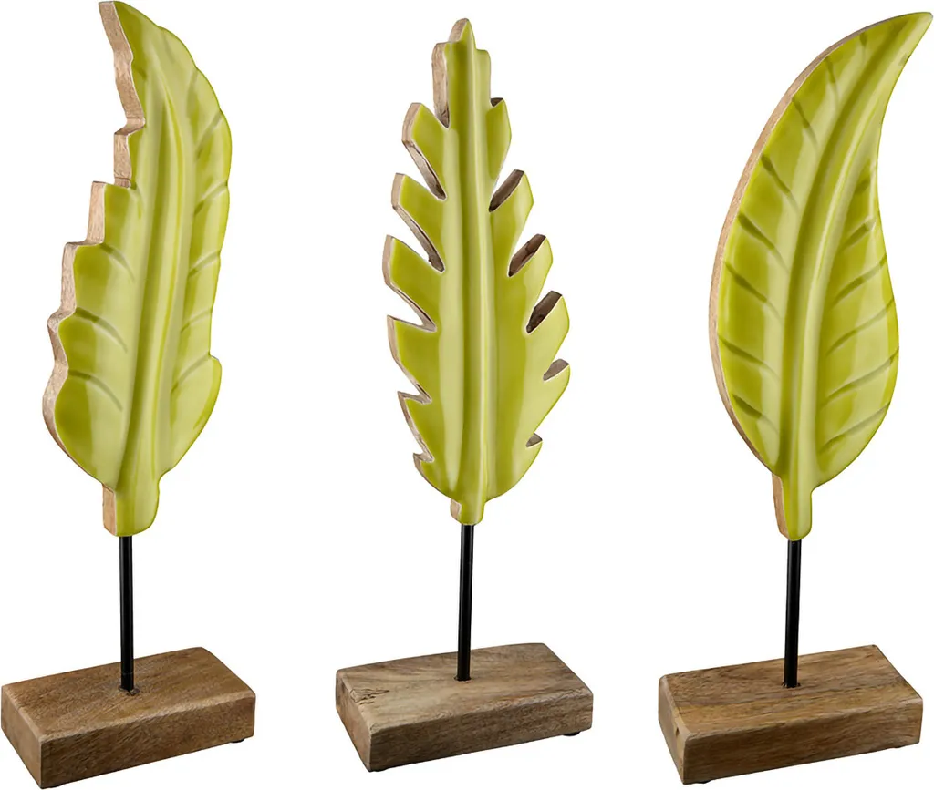Sculpture Feuille Gilde : Déco Intérieure Élégante en Bois et Métal