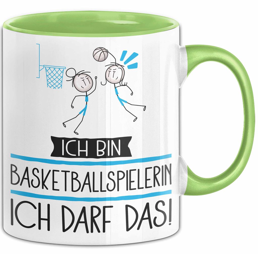 Geschenk für Basketballspielerin Tasse Lustige Geschenkidee Geburtstag Ich Bin Basketballspielerin Ich Darf Das (Grün)