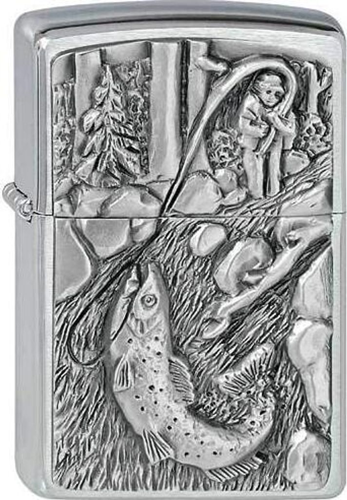 ZIPPO Feuerzeug 2000404 Trout Fishing Emblem Angler