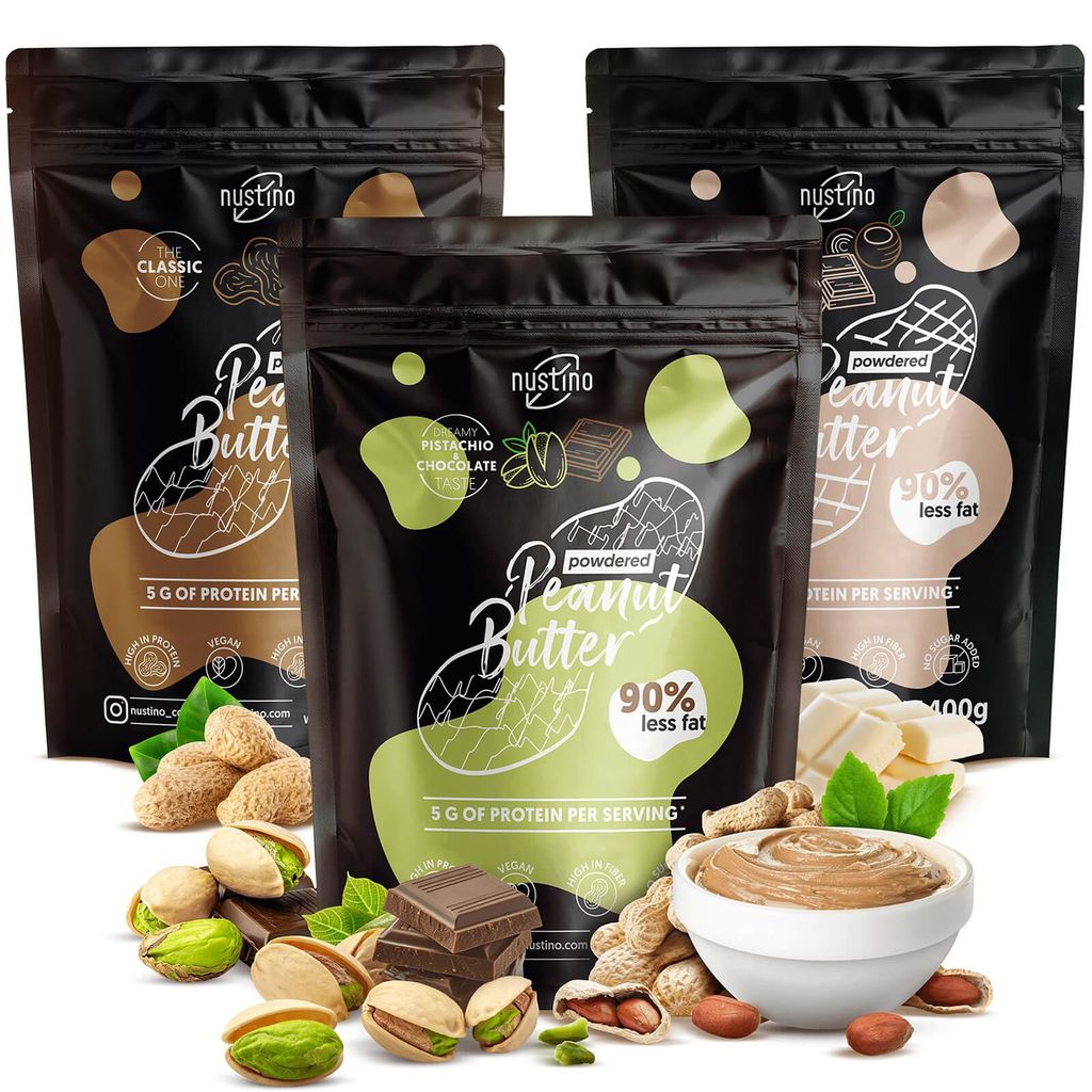 Nustino - Erdnussbutter Pulver Set Classic, White Chocolate Produktbild 